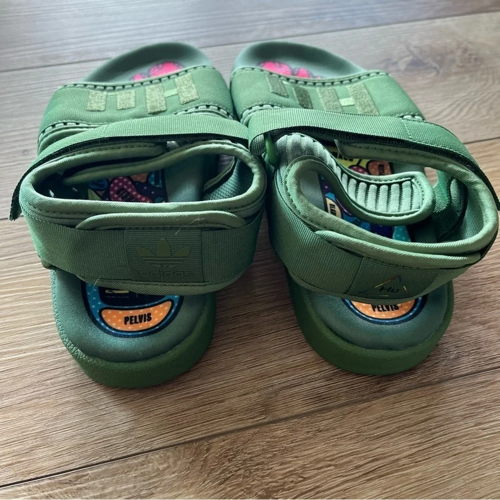 Adidas Size 5 Pharrell x Adilette 2.0 Sandal Hu Human Race Green